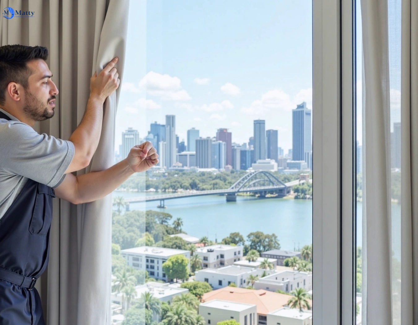 Professional curtain steam cleaning service bray-park QLD by Matty Curtain Cleaning